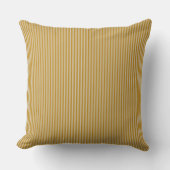 Mustard Yellow Ticking Stripe Kussen (Voorkant)