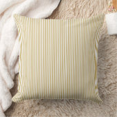 Mustard Yellow Ticking Stripe Kussen (Deken)