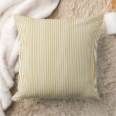 Mustard Yellow Ticking Stripe Kussen (Deken)