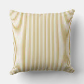 Mustard Yellow Ticking Stripe Kussen (Achterkant)