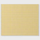 Mustard Yellow | Wappapier van witte gingham Cadeaupapier (Vlak)