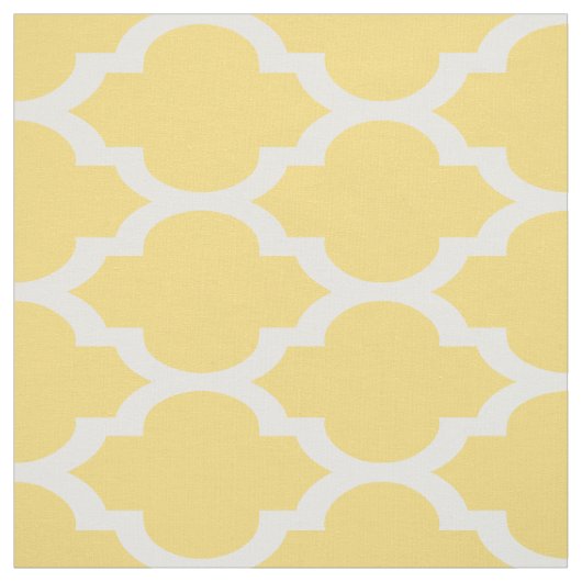 Mustard Yellow, wat Marokkaans Quatrefoil Pattern Stof (Swatch)