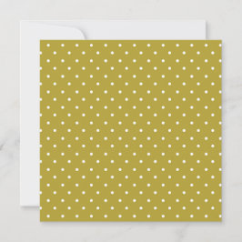  Mustard yellow white polka dots pattern  Bedankkaart