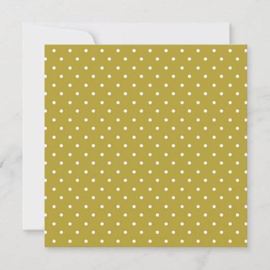  Mustard yellow white polka dots pattern  Bedankkaart (Voorkant)