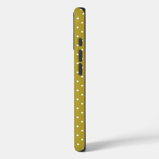 Mustard yellow white polka dots pattern Case-Mate iPhone Case (Achterkant / Links)