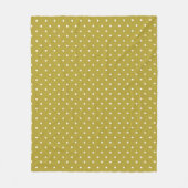  Mustard yellow white polka dots pattern  Fleece Deken (Voorkant)