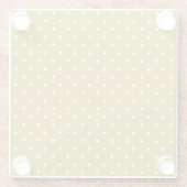  Mustard yellow white polka dots pattern  Glazen Onderzetter (Achterkant)