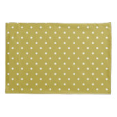  Mustard yellow white polka dots pattern  Kussensloop (Achterkant-Links)