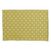  Mustard yellow white polka dots pattern  Kussensloop (Voorkant-Links)
