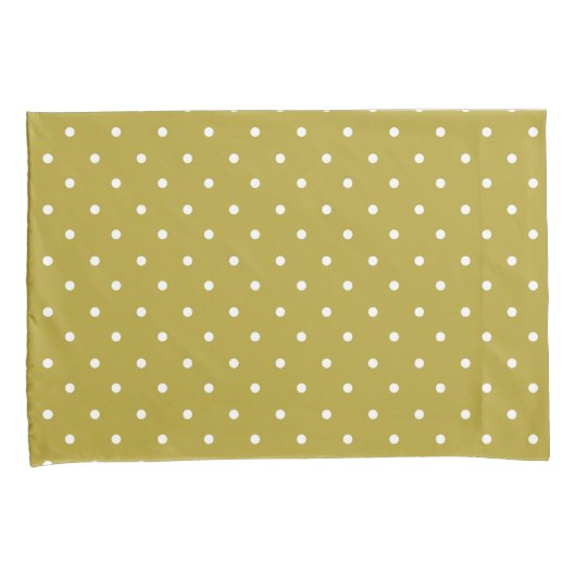  Mustard yellow white polka dots pattern  Kussensloop (Voorkant-Rechts)