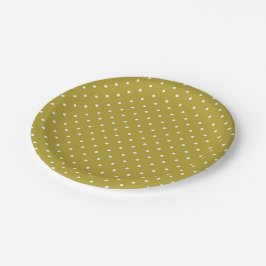  Mustard yellow white polka dots pattern  Papieren Bordje
