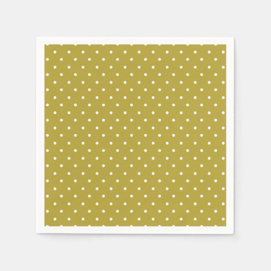  Mustard yellow white polka dots pattern  Servet (Voorkant)