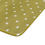  Mustard yellow white polka dots pattern  Snijplank (Hoek)
