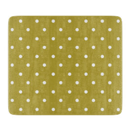  Mustard yellow white polka dots pattern  Snijplank