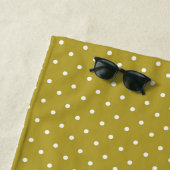  Mustard yellow white polka dots pattern  Strandlaken (In situ)