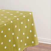  Mustard yellow white polka dots pattern  Tafelkleed (Voorbeeld)
