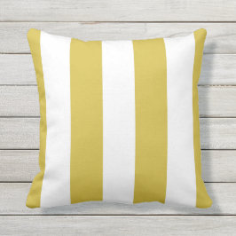 Mustard Yellow & White Stripe Sierkussen buitenshu
