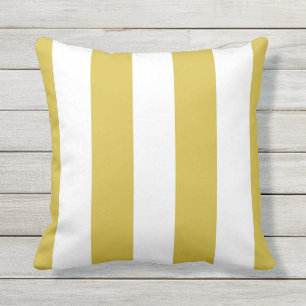 Mustard Yellow & White Stripe Sierkussen buitenshu