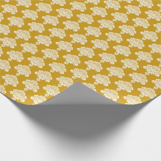 Mustard Yellow | Wit-dampkrapppapier Cadeaupapier (Hoek)