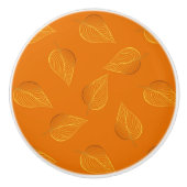 Mustardbladbladgoudpatroon Keramische Knop (Voorkant)