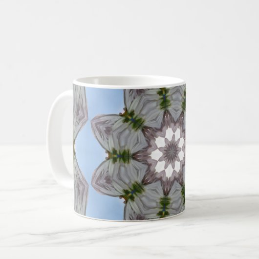 Muster in Grau und Blau Koffiemok (Voorkant links)