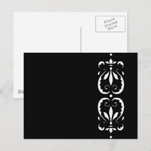 Muster Victoriaans schwarz zwarte barock Briefkaart (Voorkant / Achterkant)