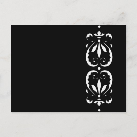 Muster Victoriaans schwarz zwarte barock Briefkaart (Voorkant)
