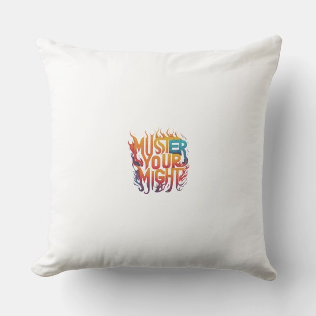 Muster Your Might" Kussen (Voorkant)