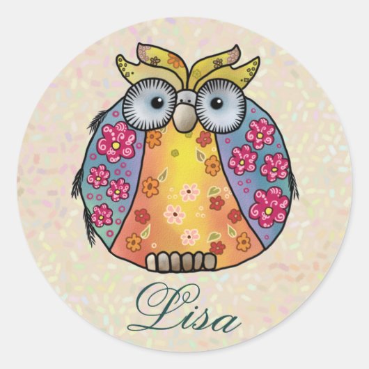 Mustereule  ronde sticker (Voorkant)