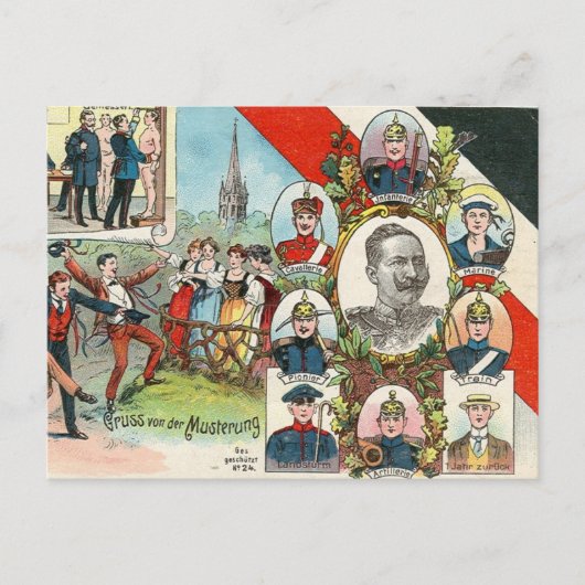 mustering briefkaart (Voorkant)