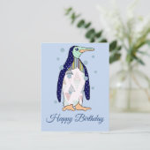 Musteringuin Geburtstag Feestdagenkaart (Staand voorkant)