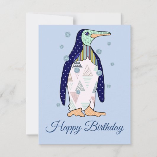Musteringuin Geburtstag Feestdagenkaart (Voorkant)