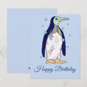 Musteringuin Geburtstag Feestdagenkaart (Voorkant / Achterkant)
