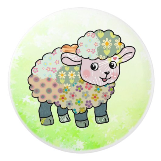 Musterlämmchen Keramische Knop (Voorkant)