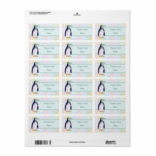 Musterpinguin Adressaufkleber Etiket (Full Sheet)