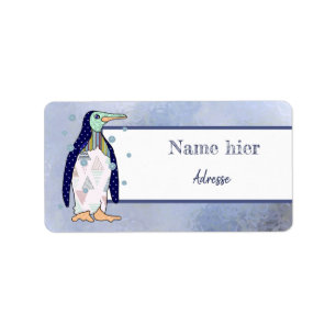 Musterpinguin Adressaufkleber Etiket