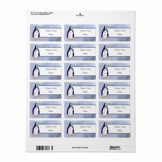 Musterpinguin Adressaufkleber Etiket (Full Sheet)
