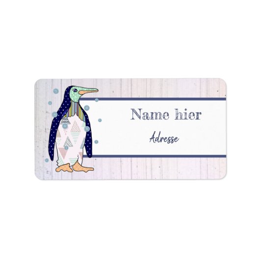 Musterpinguïn Etiket (Voorkant)