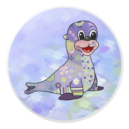 Musterrobbe Keramische Knop (Voorkant)