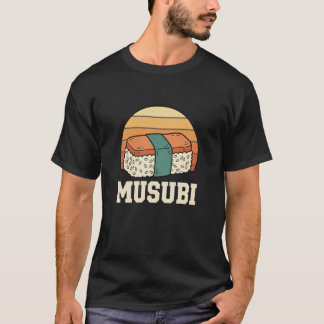 Musubi Hawaiaanse Musubi Retro Zonsondergang Sushi T-shirt