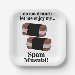 Musubi laat me genieten van mijn Spam Musubi-feest Papieren Bordje