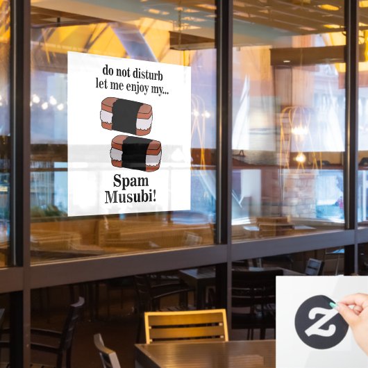 Musubi laat me genieten van mijn Spam Musubi resta Raamsticker (Restaurant Raam)