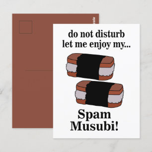 Musubi laat me genieten van mijn spammusubi briefkaart