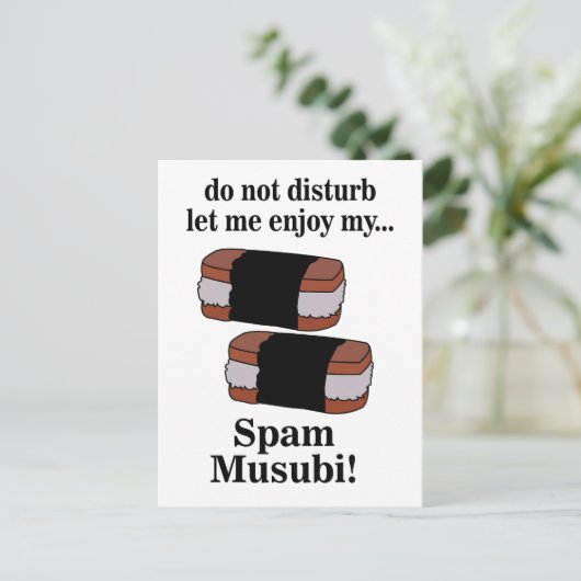 Musubi laat me genieten van mijn spammusubi briefkaart (Staand voorkant)
