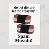 Musubi laat me genieten van mijn spammusubi briefkaart (Voorkant)
