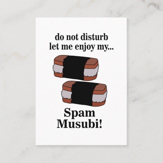 Musubi laat me genieten van mijn spammusubi visitekaartje (Voorkant)