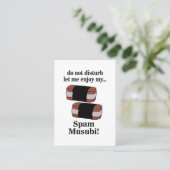 Musubi laat me genieten van mijn spammusubi visitekaartje (Staand voorkant)