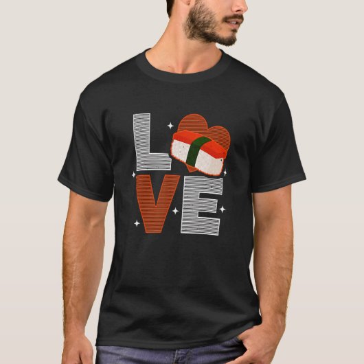 Musubi Love Sushi Chef Hawaiian Japans eten T-shirt (Voorkant)