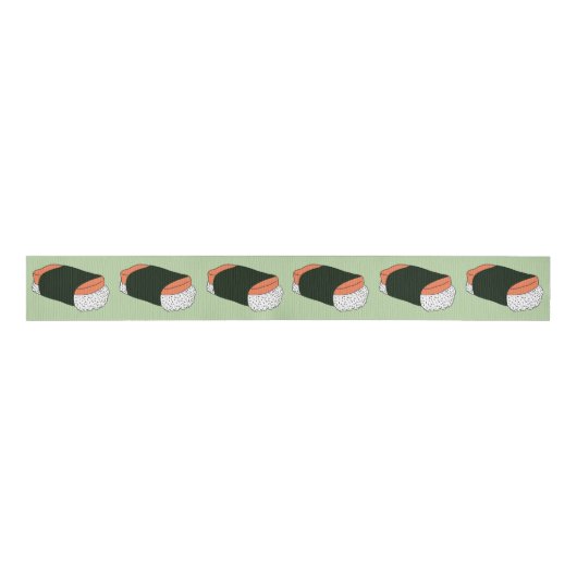Musubi Sushi Hawaiian Food Pattern Grosgrain Lint (Voorkant)