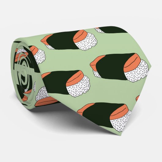 Musubi Sushi Hawaiian Food Pattern Stropdas (Opgerold)